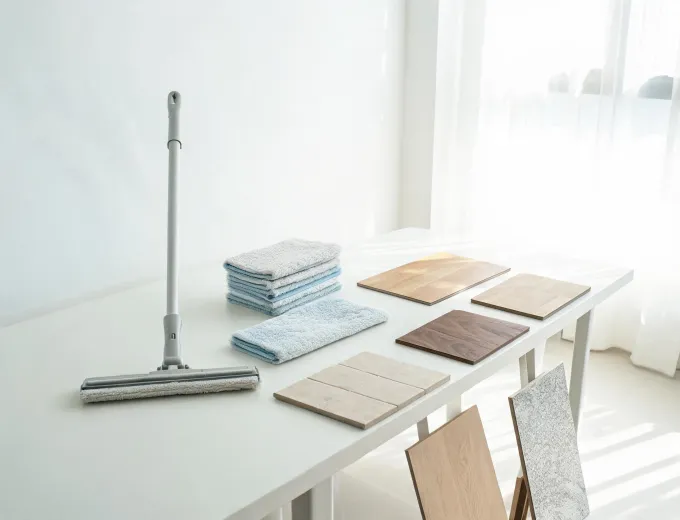 Mop handle and refill layout