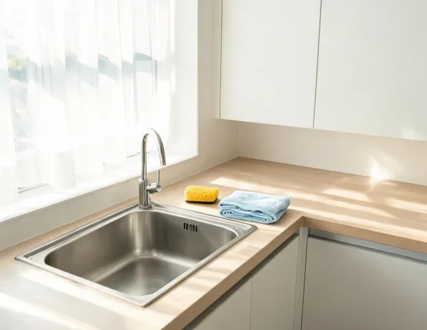 Bright kitchen cleaning station
