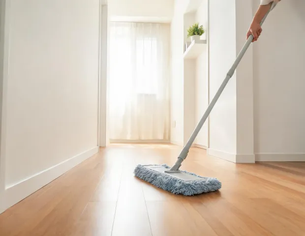 Hard floor microfiber mop routine