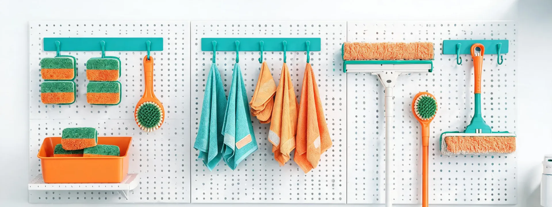 Scotch-Brite service planning wall with cleaning tools